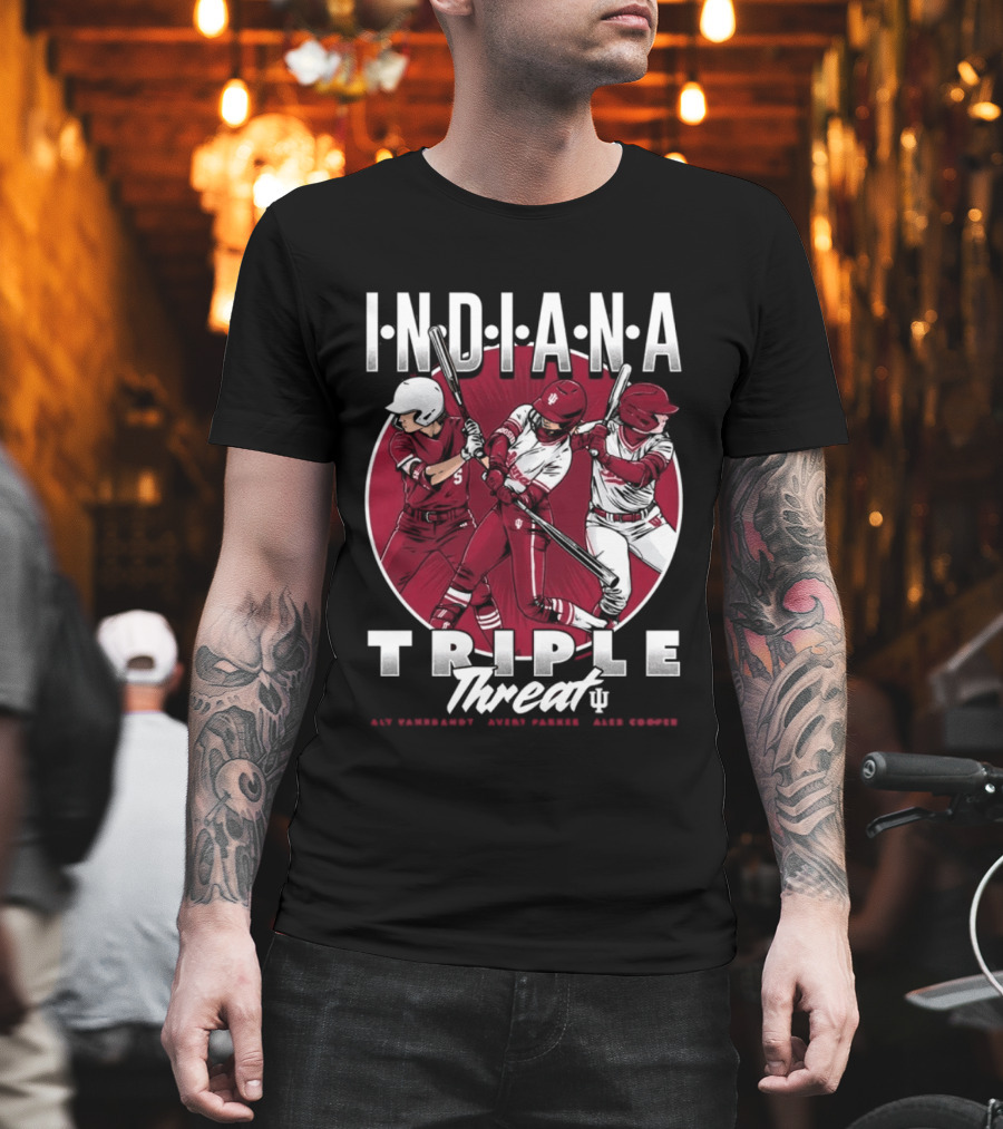 Indiana Hoosiers Softball Triple Threat Aly Van Brandt Avery Parker Alex Cooper T-Shirt