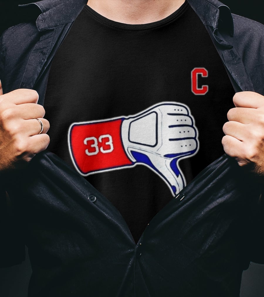 Jason Varitek Iconic 33 Thumbs Down Gesture Red Sox Symbol C T-Shirt