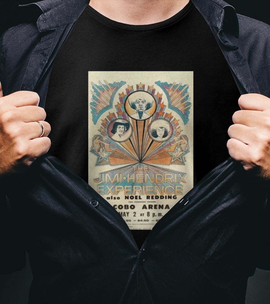The Jimi Hendrix Experience Concert May 2 Cobo Arena With Noel Redding T-Shirt