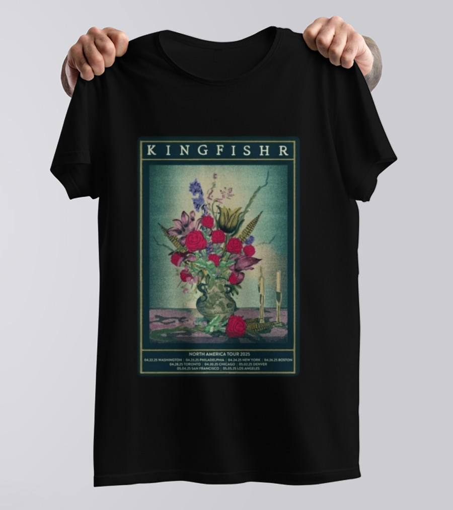 Kingfishr North America Tour 2025 May 2 Denver Floral T-Shirt