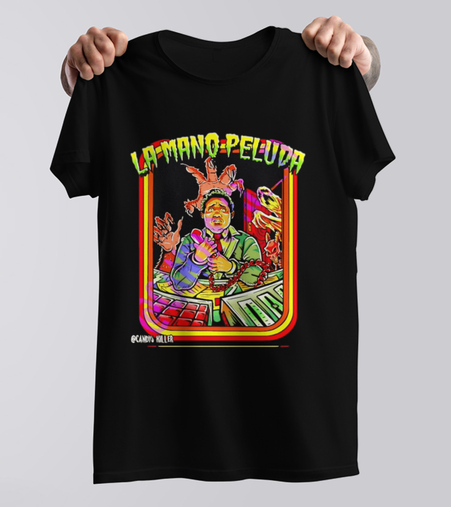 La Mano Peluda Terror Radial Hombre Teléfono Cadenas Kawaii Killer T-Shirt