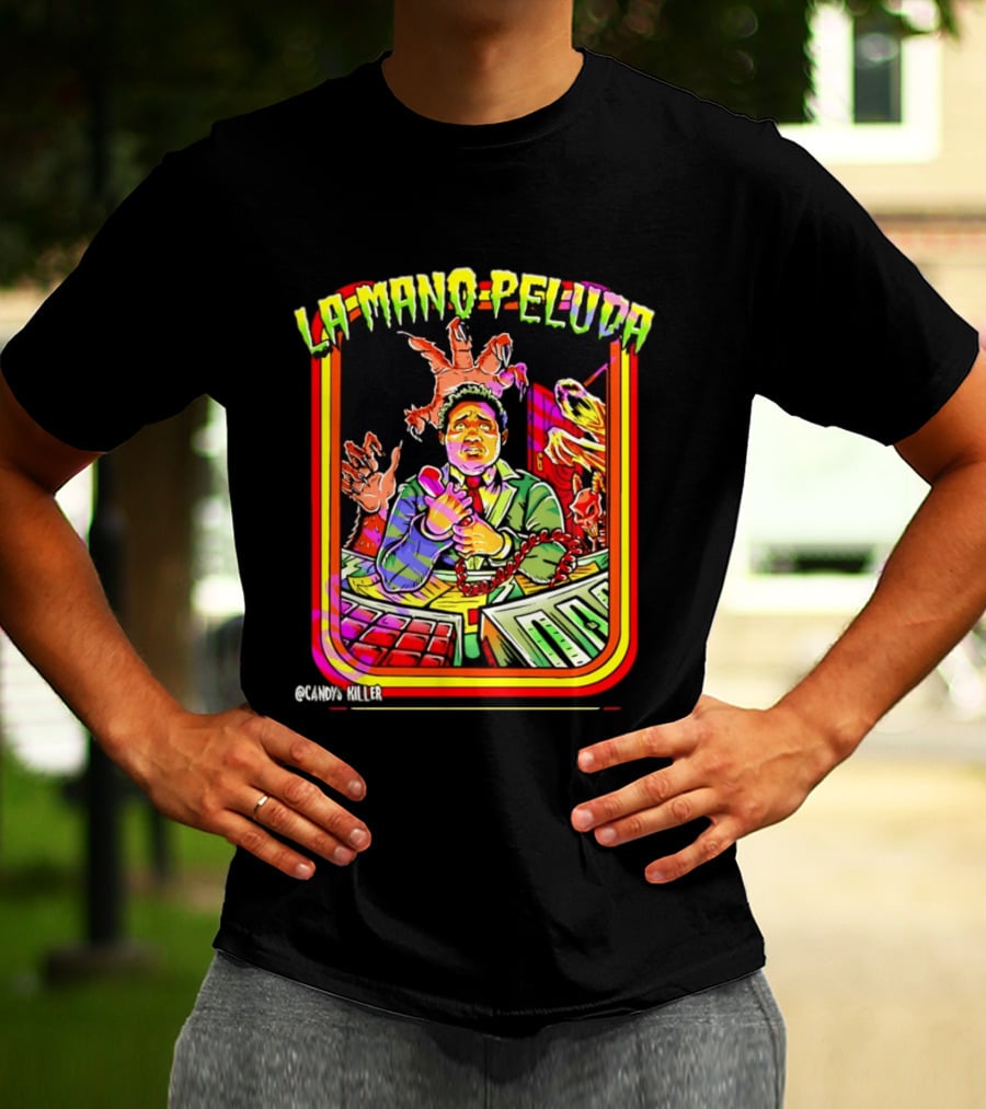 La Mano Peluda Terror Radial Hombre Teléfono Cadenas Kawaii Killer T-Shirt