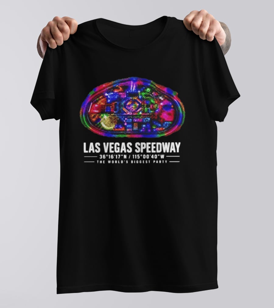 Las Vegas Speedway Coordinates In Nevada The World's Biggest Party T-Shirt