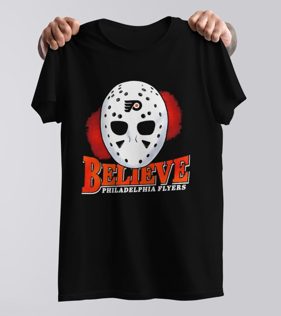 Philadelphia Flyers Believe 2026 Hockey Mask T-Shirt