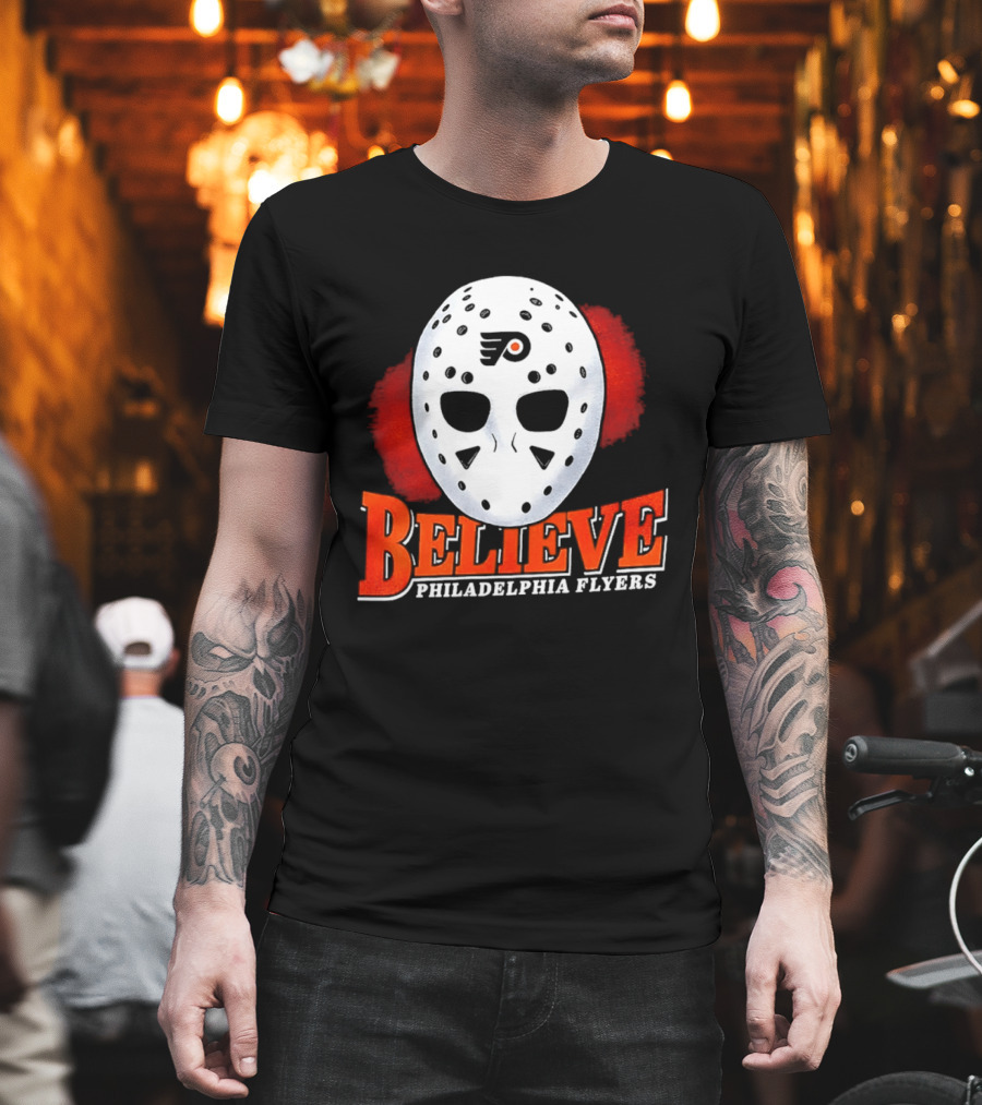 Philadelphia Flyers Believe 2026 Hockey Mask T-Shirt