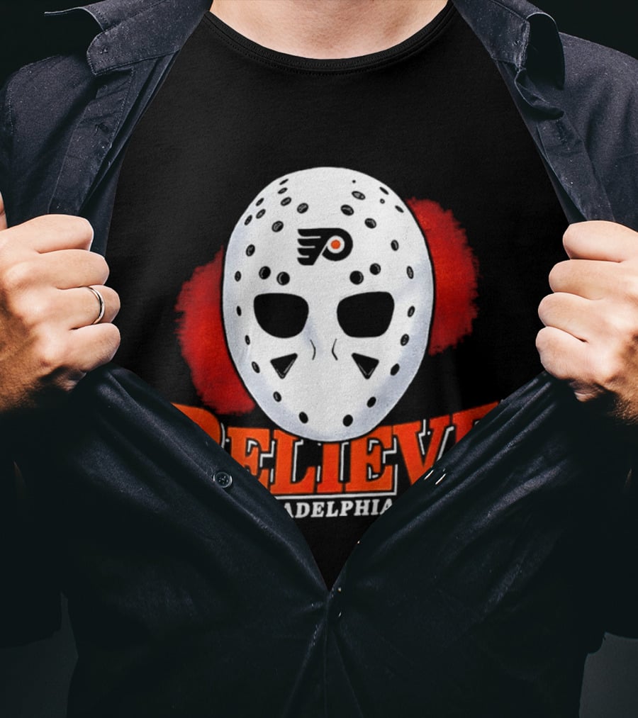 Philadelphia Flyers Believe 2026 Hockey Mask T-Shirt