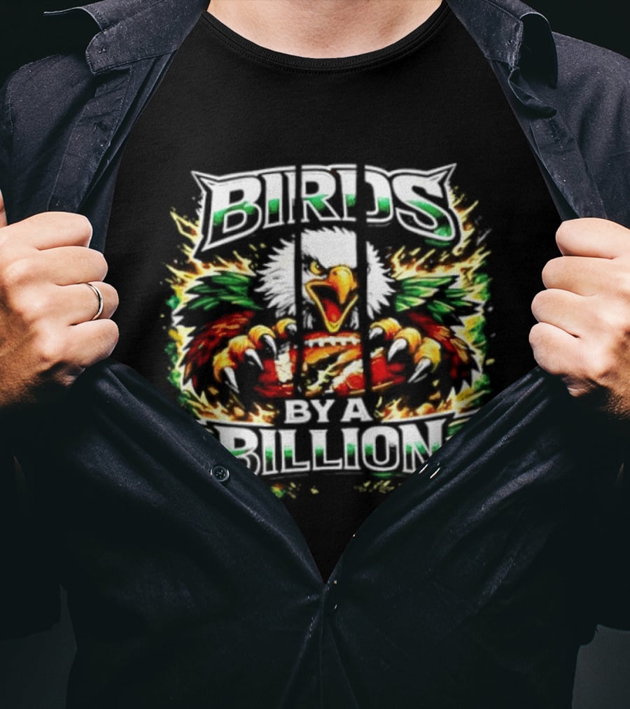 Philadelphia Eagles Birds By A Billion Fiery Eagle Claws Green Wings T-Shirt