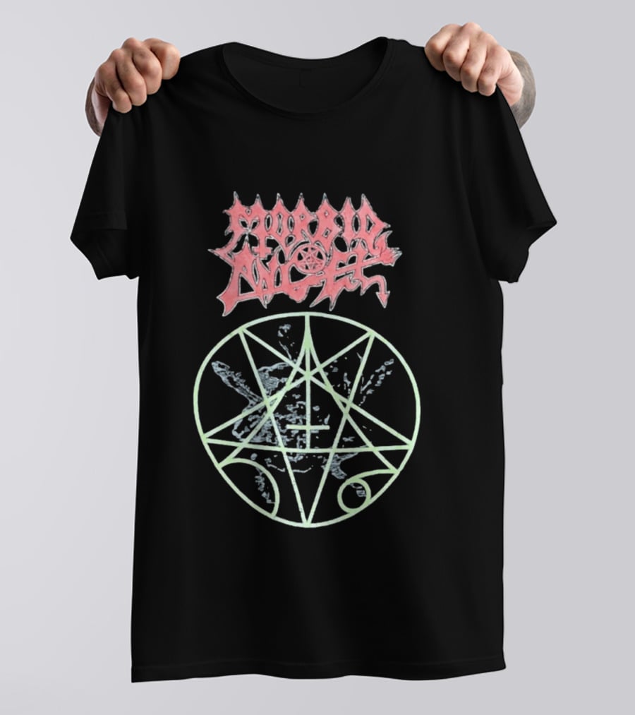 Morbid Angel Blessed Are The Sick Tour Logo With Pentagram And Angel T-Shirt