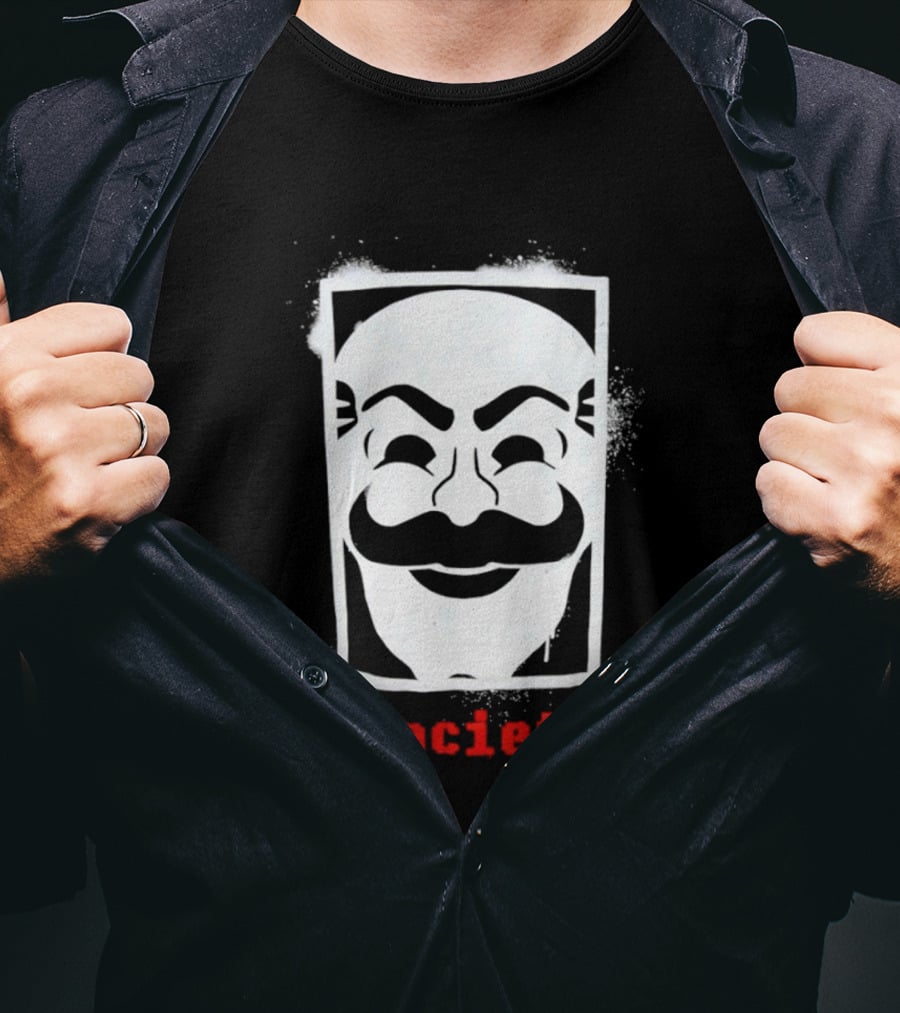 Mr Robot Fsociety Mask White Face Red T-Shirt