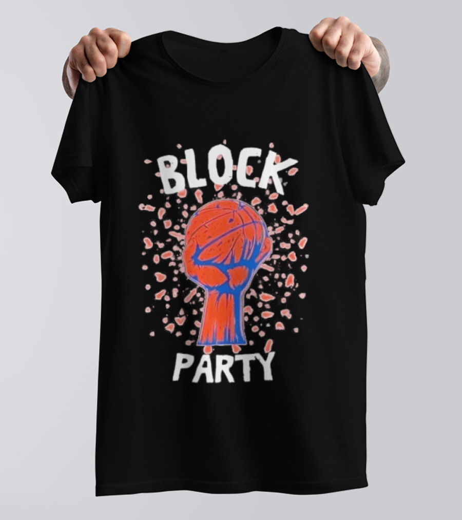 New York Knicks Block Party Basketball Fist Burst T-Shirt