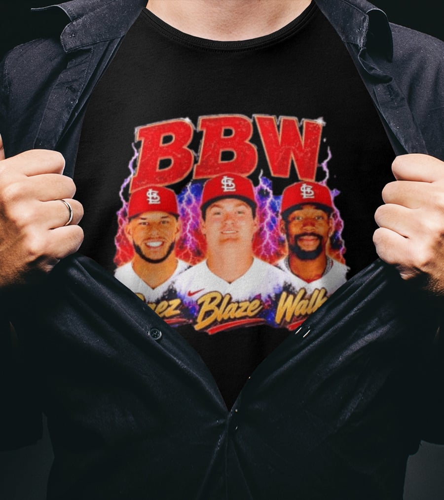 BBW Baez Blaze Walker St. Louis Cardinals Lightning T-Shirt