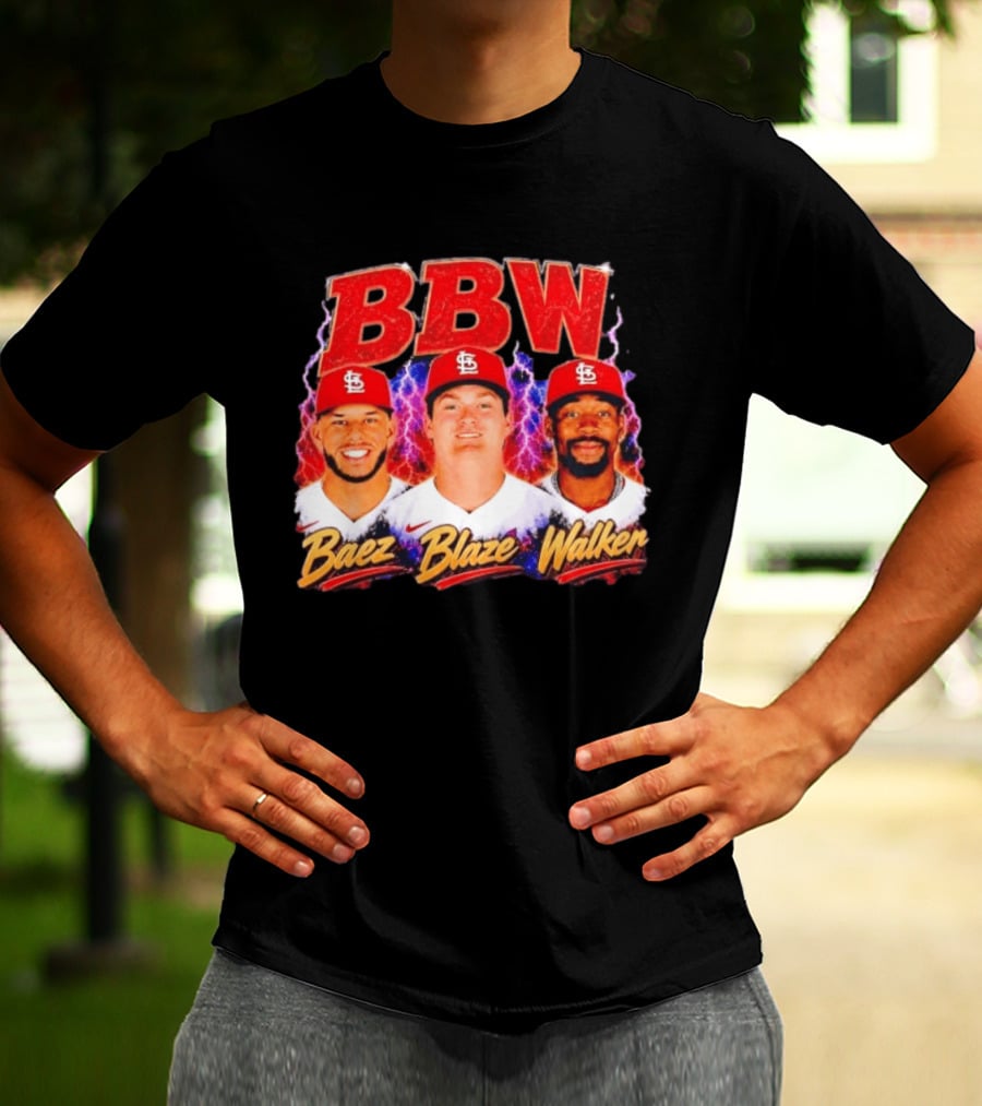 BBW Baez Blaze Walker St. Louis Cardinals Lightning T-Shirt