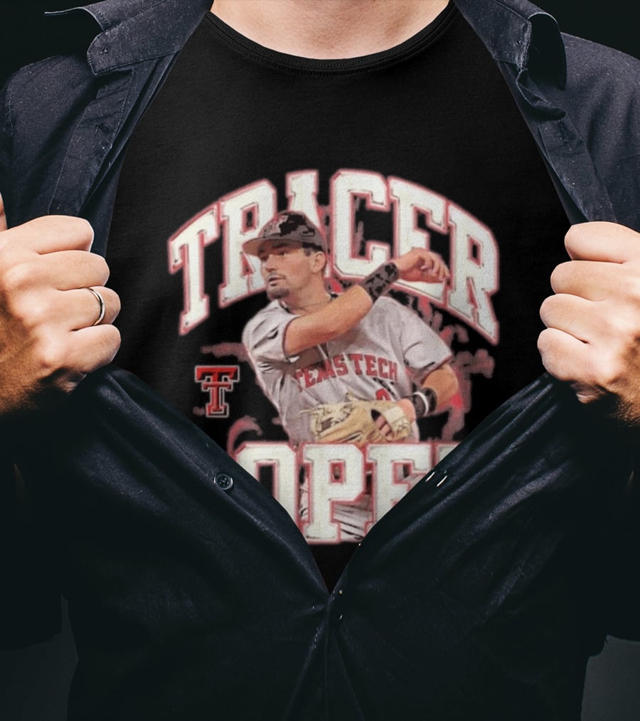 Texas Tech Tracer Lopez Baseball NCAA Collage T-Shirt