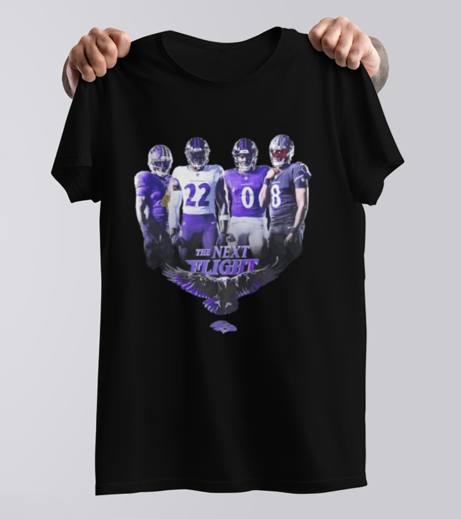 The Next Flight Baltimore Ravens NFL Football Players Team Spirit T-Shirt