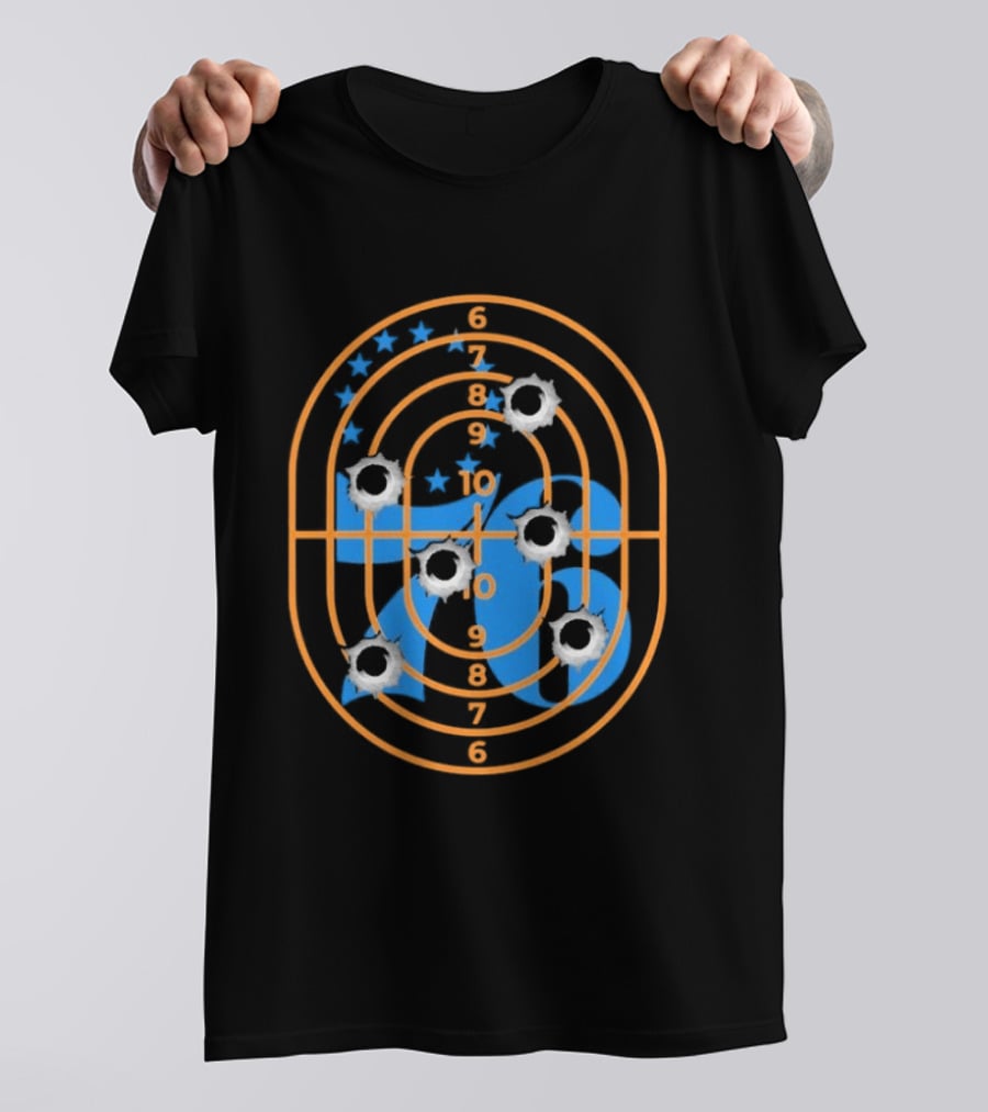 Who Shot Ya Philly Bulls Eye Target Stars T-Shirt