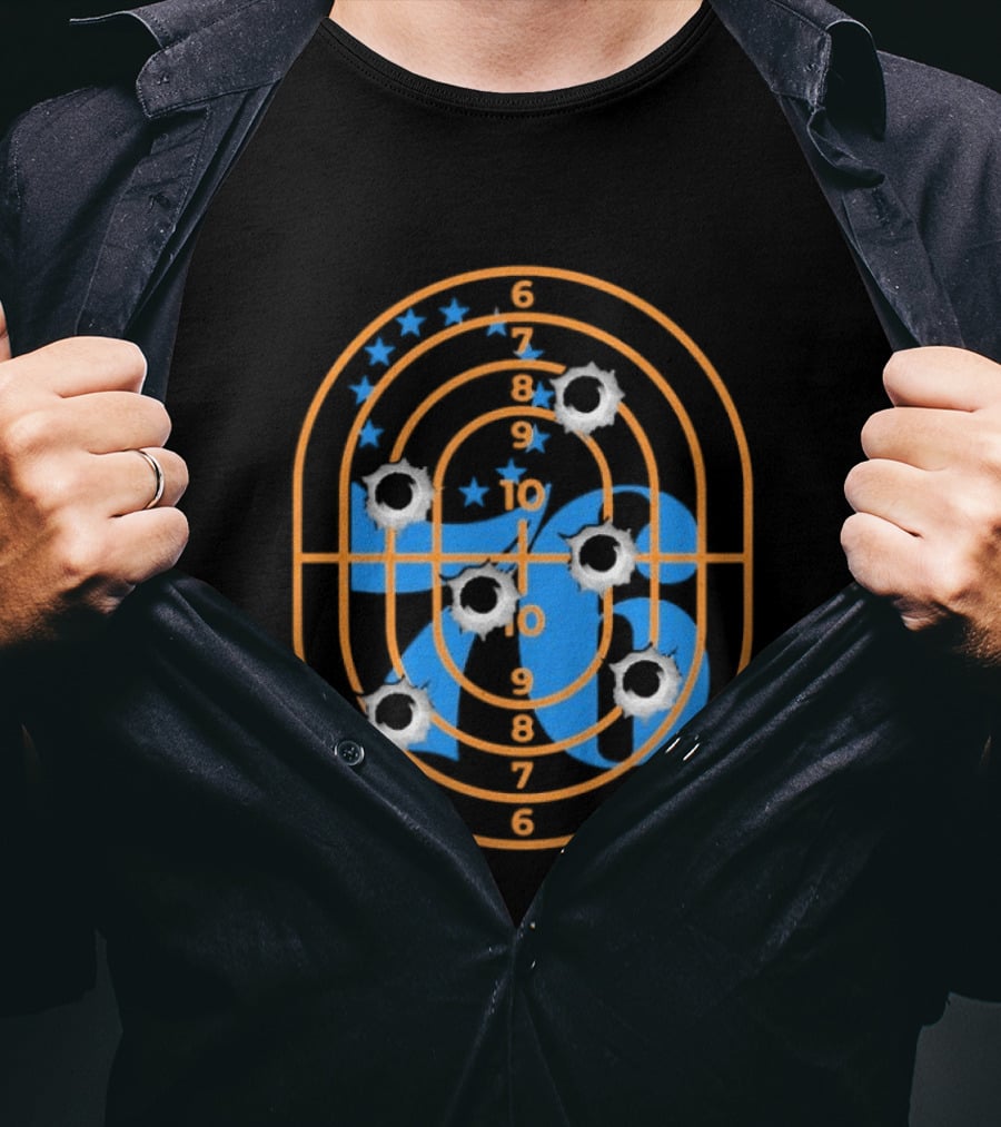 Who Shot Ya Philly Bulls Eye Target Stars T-Shirt