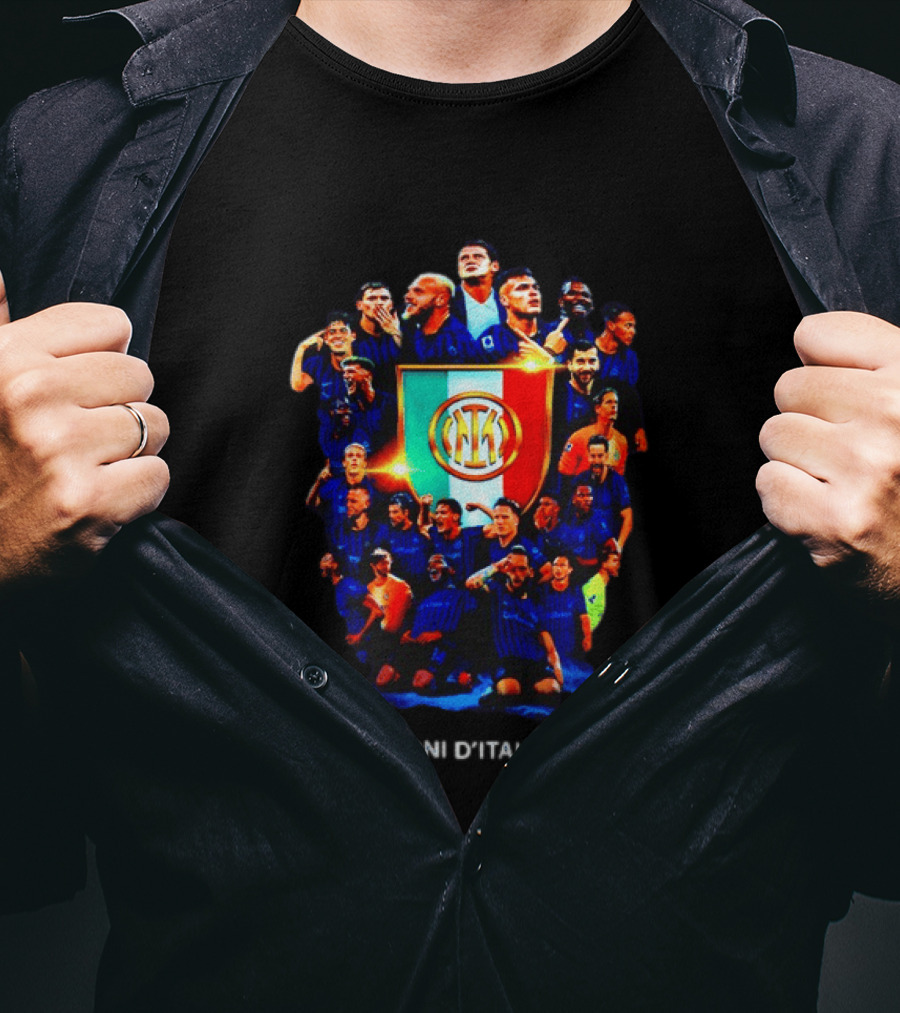 Inter Milan FC Campioni D'Italia 24/25 Serie A Champions Team Celebration T-Shirt