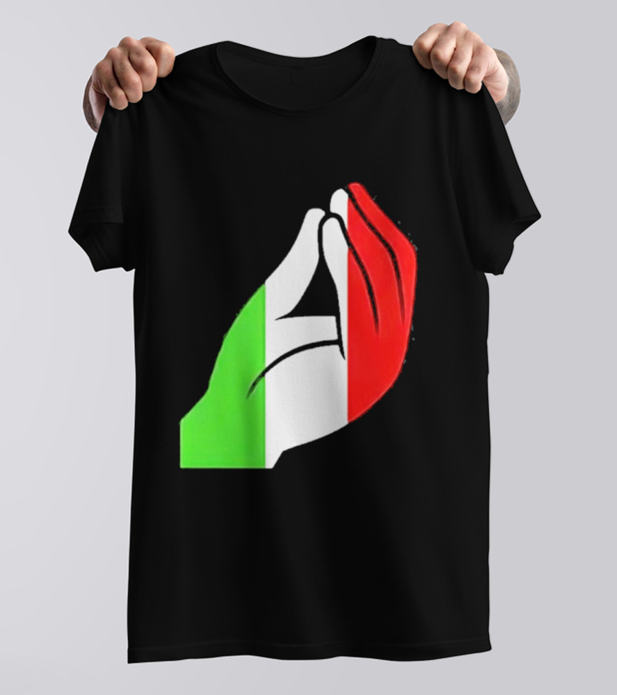Italian Hand Gesture Ma Che Vuoi Green White Red T-Shirt