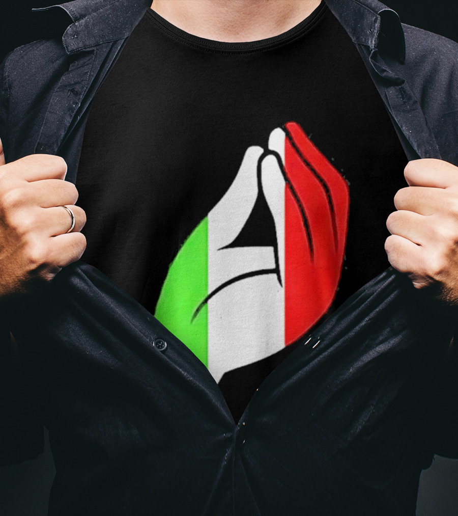 Italian Hand Gesture Ma Che Vuoi Green White Red T-Shirt