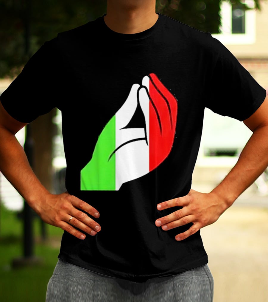 Italian Hand Gesture Ma Che Vuoi Green White Red T-Shirt