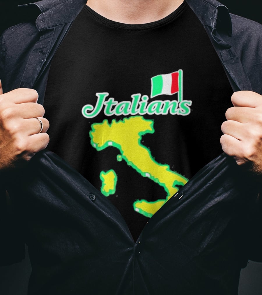Italians Map Of Italy With Flag T-Shirt