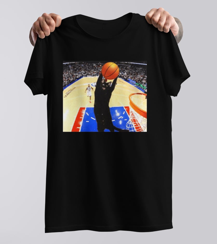 Jarrett Allen Cat Dunking Basketball On Court T-Shirt