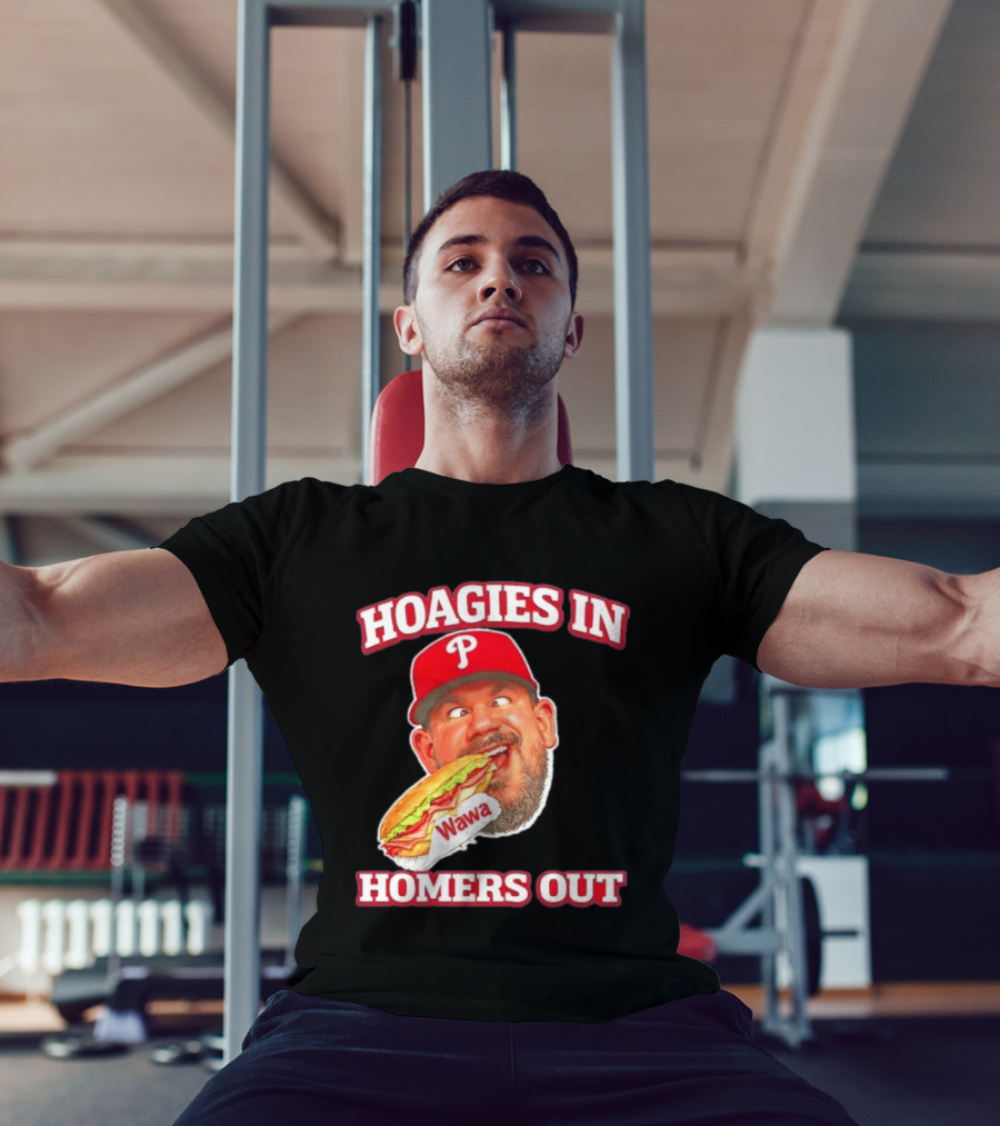 Hoagies In Homers Out Wawa Philadelphia Baseball Player Eating Sandwich T-Shirt