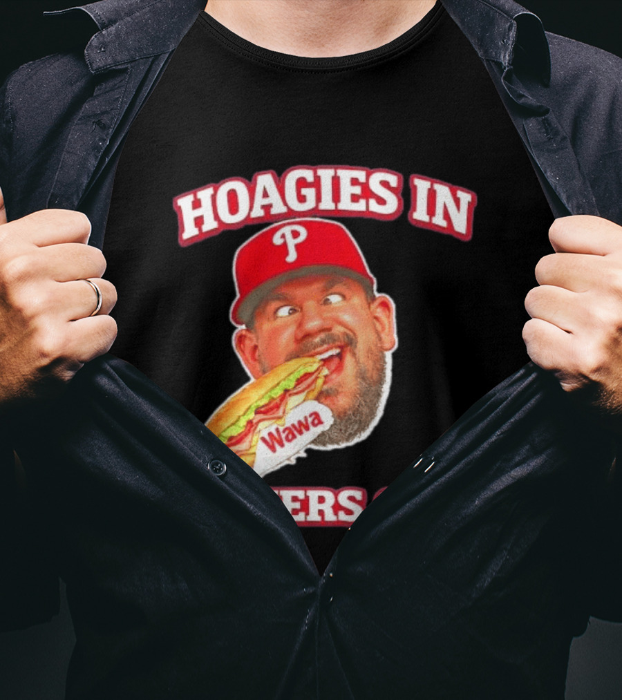 Hoagies In Homers Out Wawa Philadelphia Baseball Player Eating Sandwich T-Shirt
