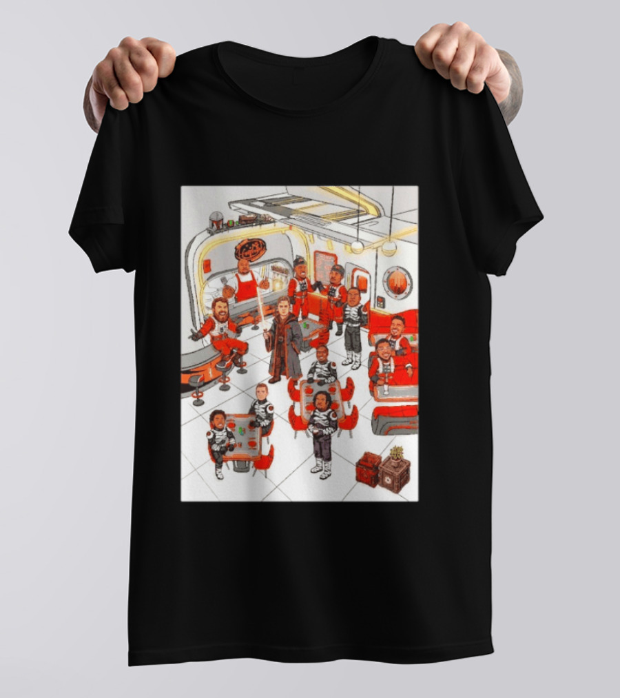Cincinnati Bengals Star Wars Parody In Retro Diner Scene T-Shirt