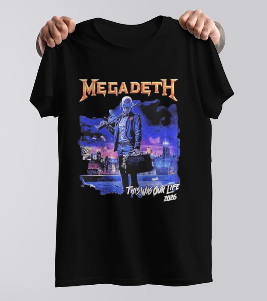 Megadeth This Was Our Life 2026 Latin America Tour Gangster Vic Metal Concert T-Shirt