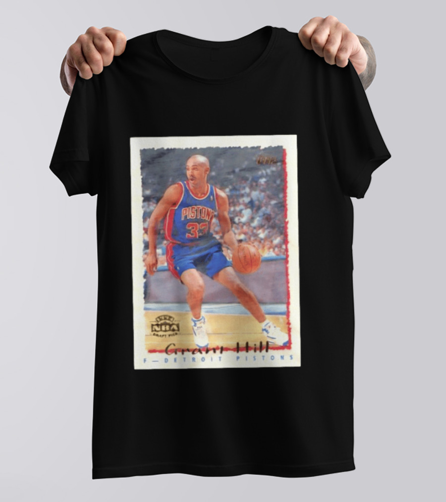 Detroit Pistons Grant Hill NBA Rookie Year 1994 Basketball Card T-Shirt