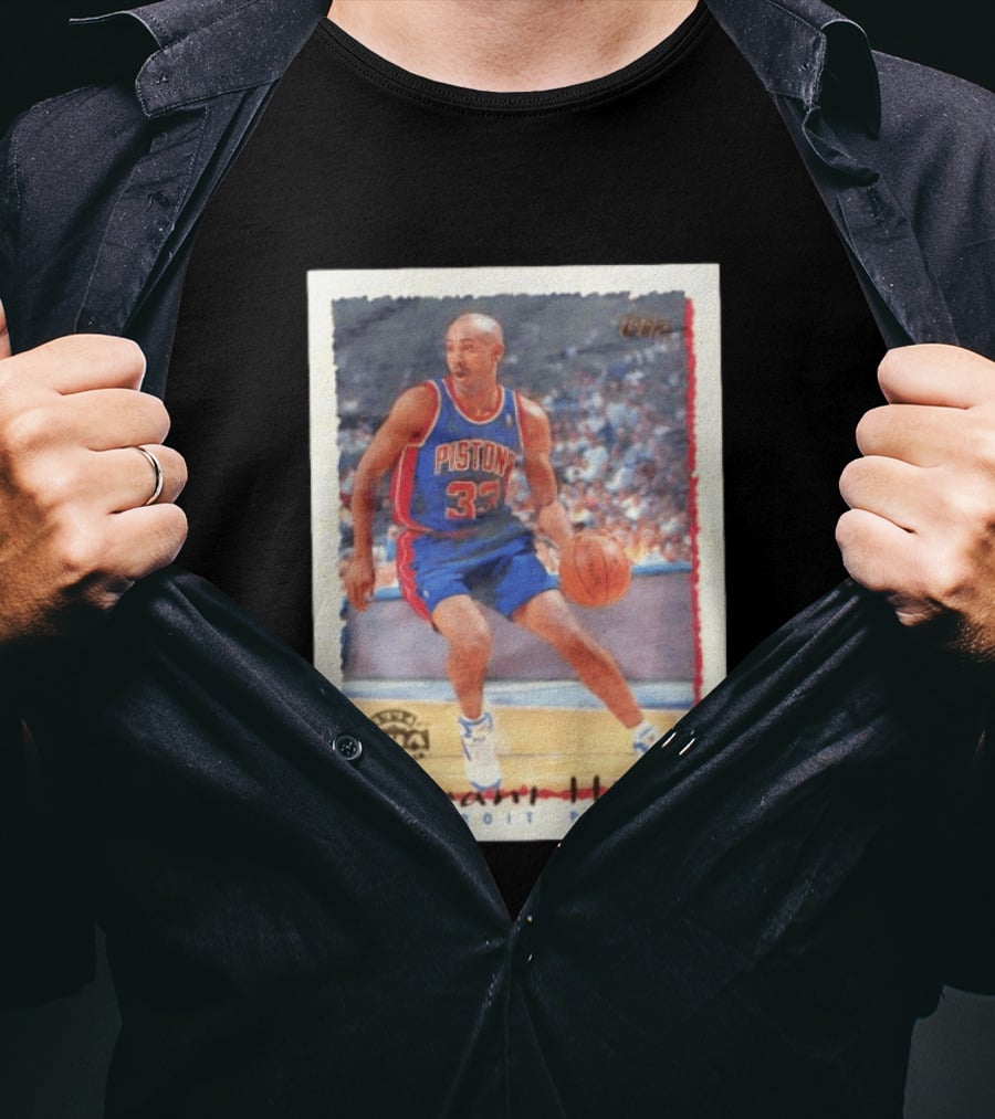 Detroit Pistons Grant Hill NBA Rookie Year 1994 Basketball Card T-Shirt