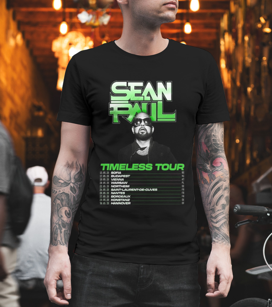 Sean Paul Timeless Tour Sofia Budapest Vienna Warsaw 2026 T-Shirt