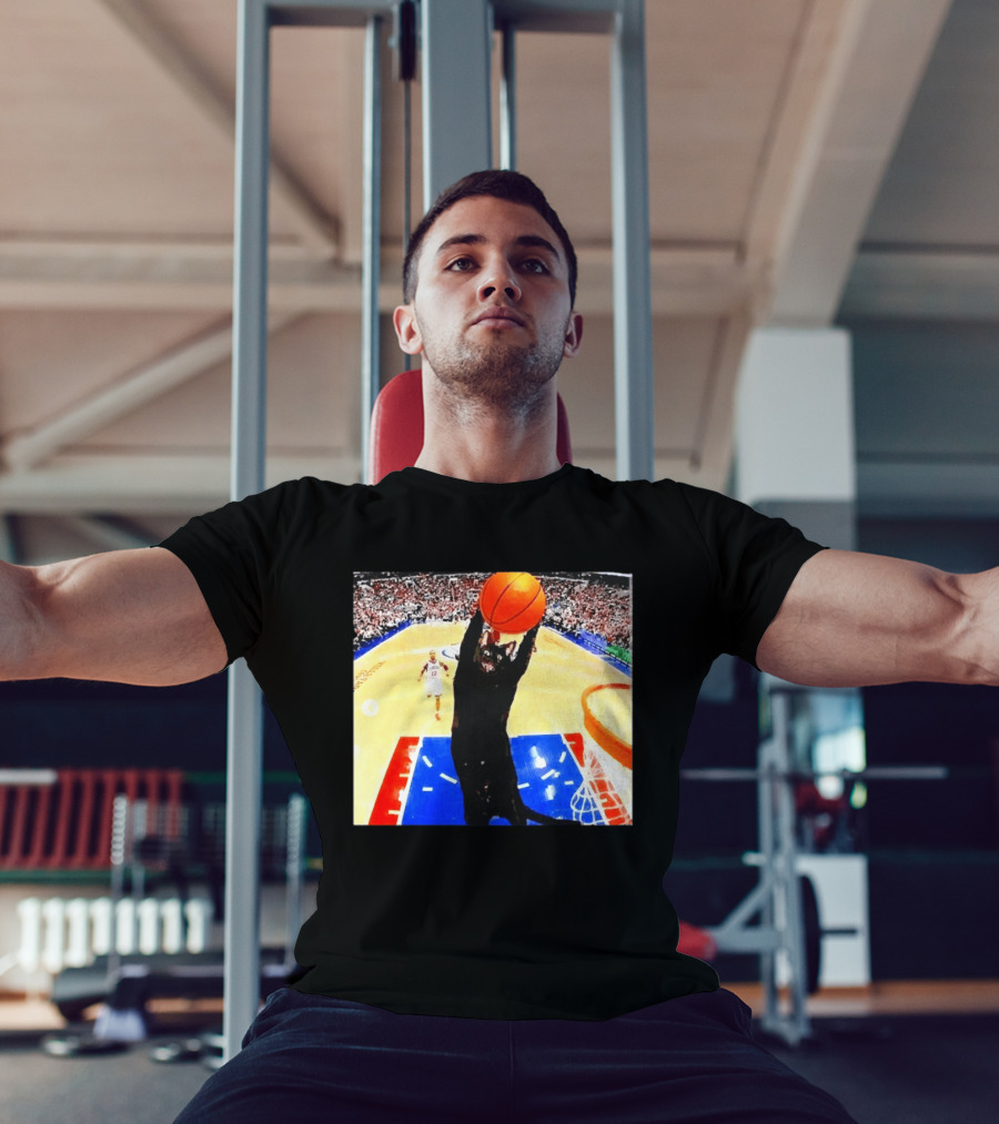 Philadelphia 76ers Black Cat Slam Dunk Basketball Meme T-Shirt