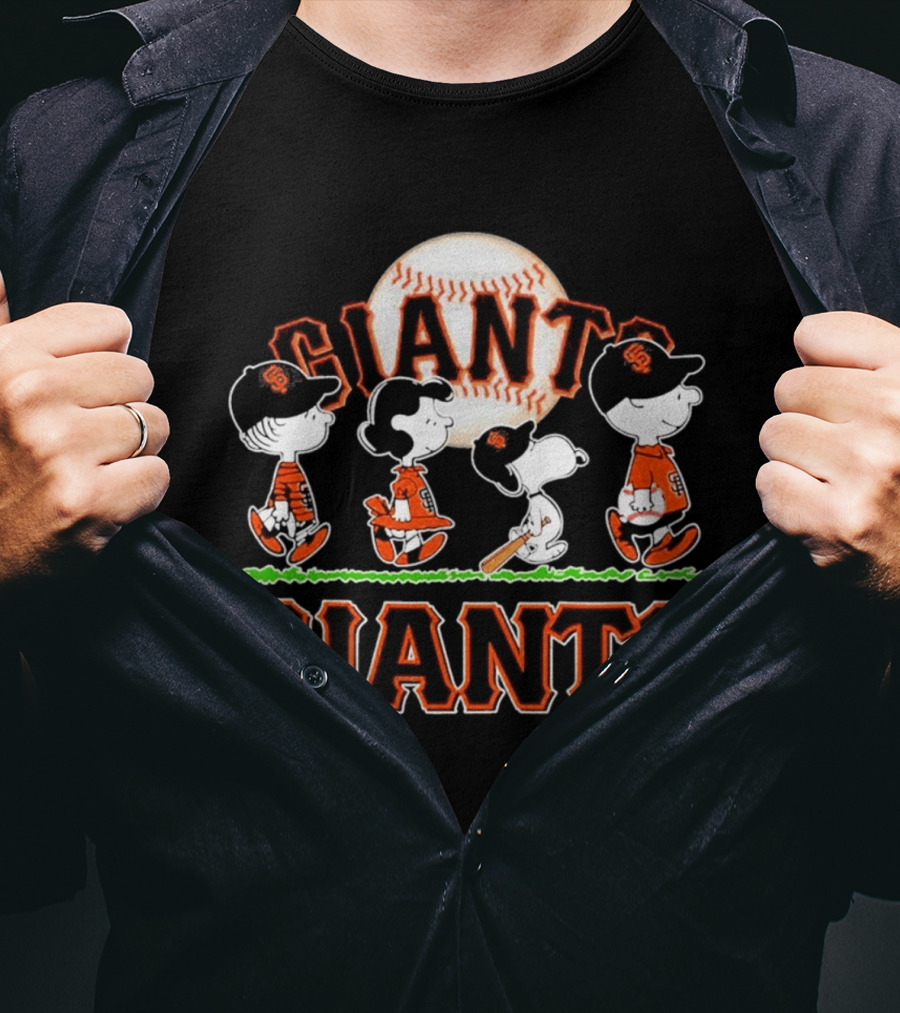 San Francisco Giants Peanuts Characters Abbey Road Baseball 2026 T-Shirt