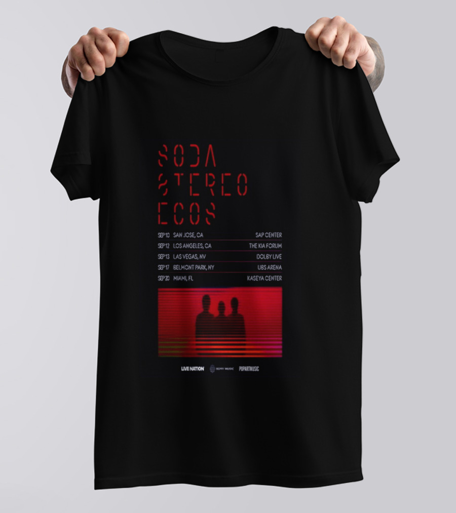 Soda Stereo Ecos 2026 Tour San Jose Los Angeles Las Vegas Belmont Park Miami Dates T-Shirt