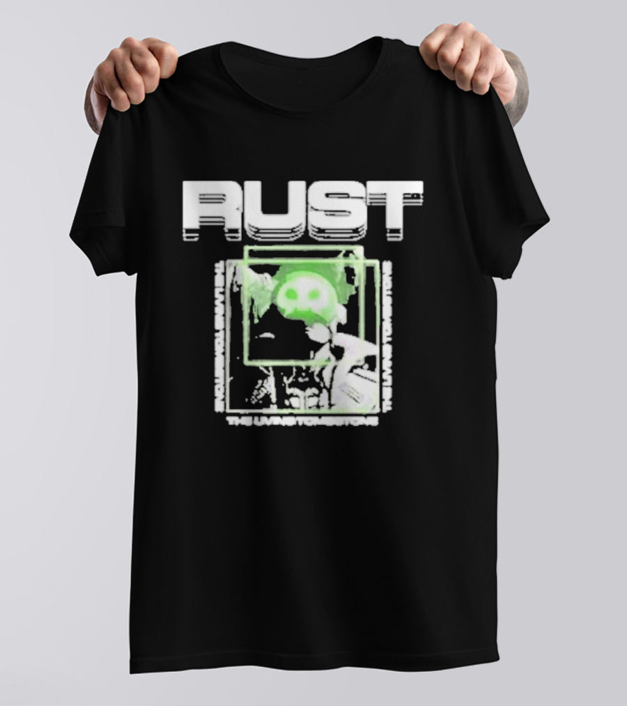 The Living Tombstone Rust Green Skull Gaming T-Shirt