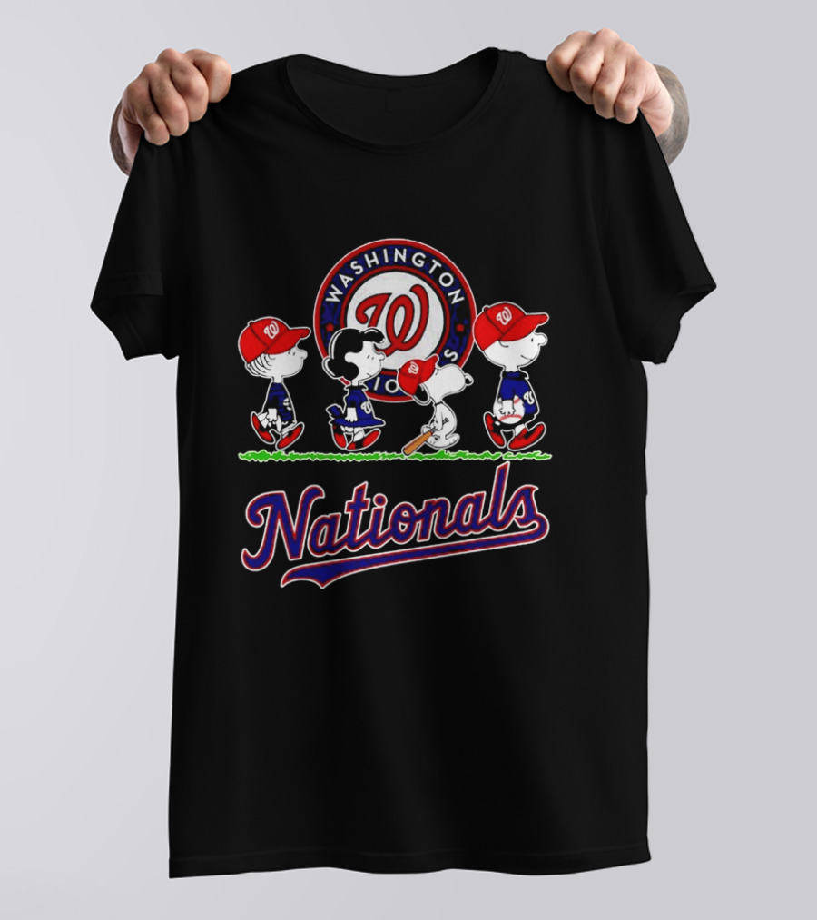 Washington Nationals Peanuts Characters Abbey Road Walking 2026 T-Shirt