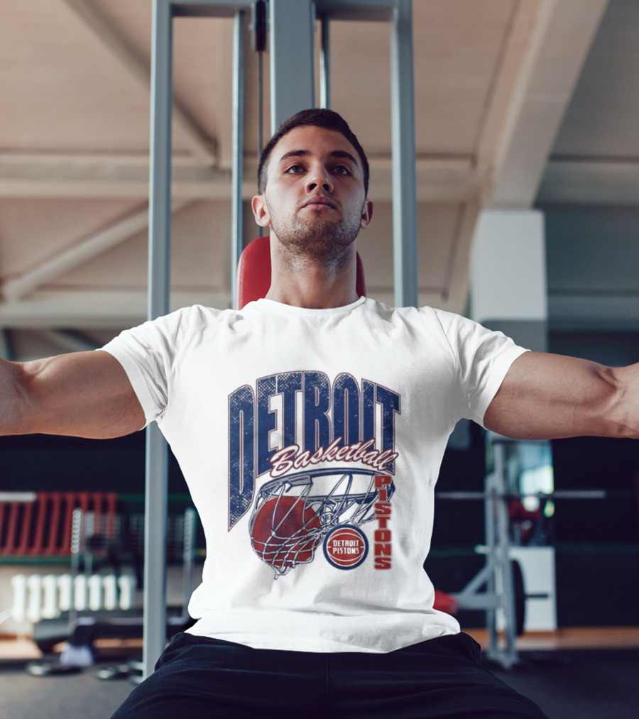 Detroit Pistons Basketball 2026 Script Swish T-Shirt