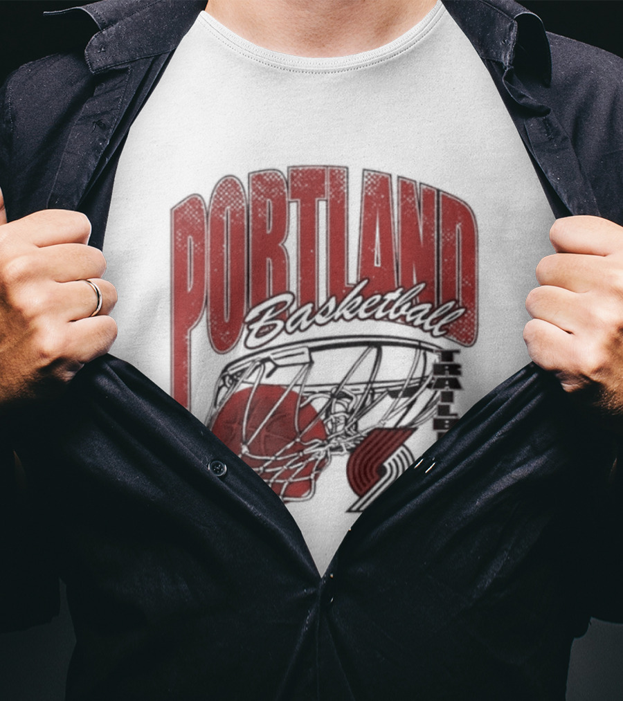 Portland Trail Blazers Script Swish 2026 Basketball T-Shirt