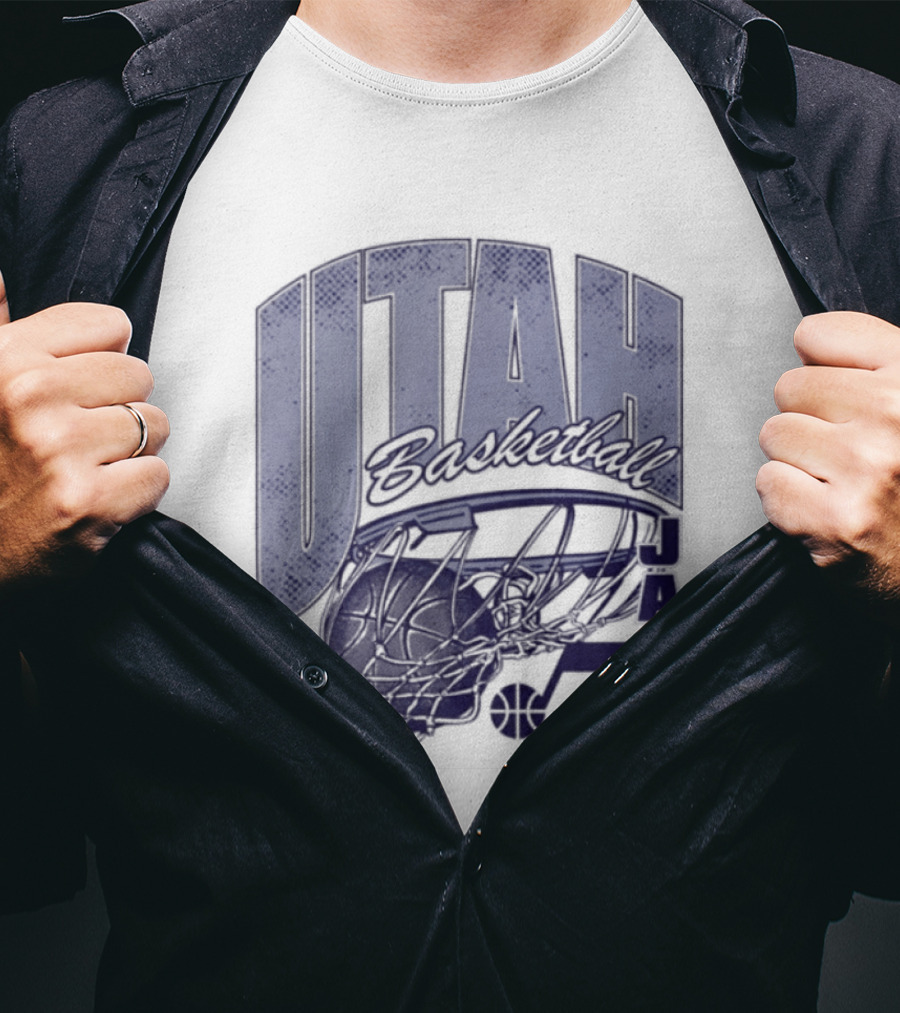 Utah Jazz 2026 Script Swish Basketball T-Shirt