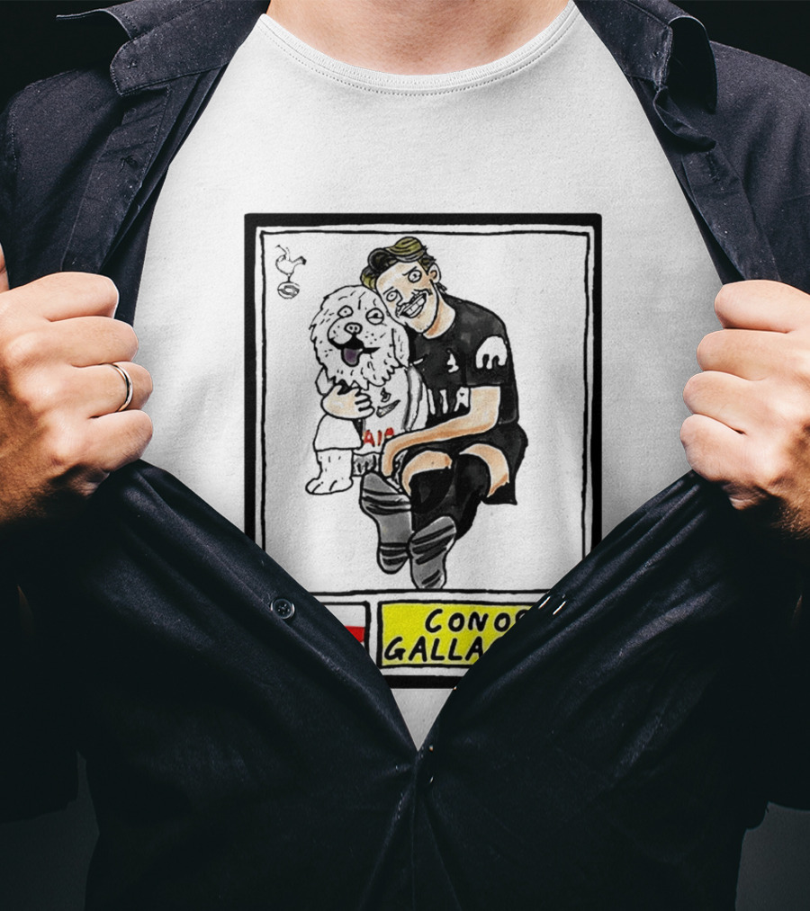 Conor Gallagher Hugging Dog With England Cross And Spurs T-Shirt