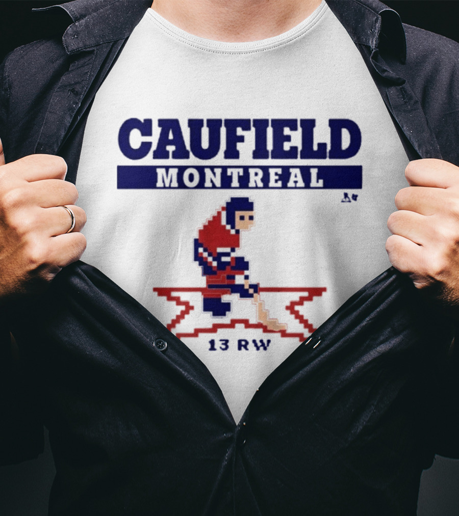 Caufield Montreal 13 RW Hockey Player Pixel T-Shirt