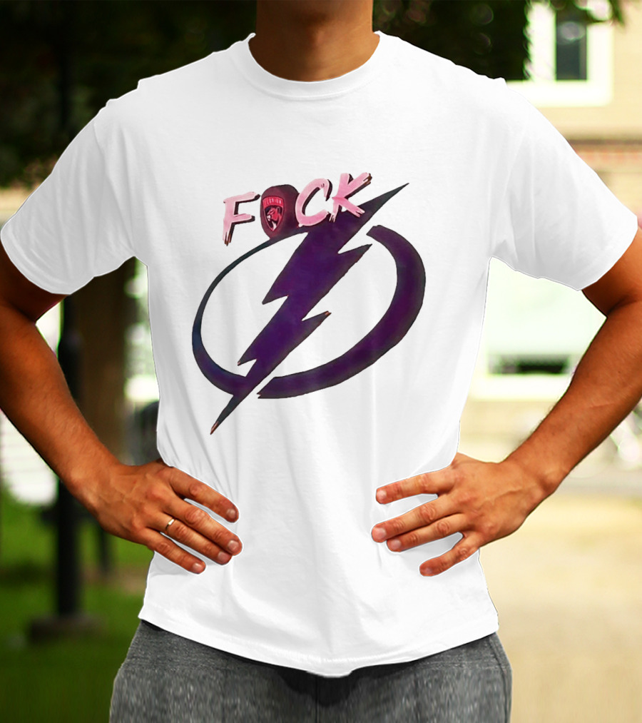 F Panthers Rivalry With Tampa Bay Lightning Lightning Bolt T-Shirt