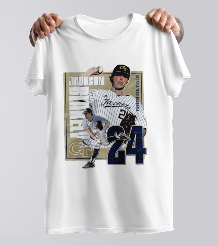 Jackson Blakely Georgia Tech Baseball GT 24 Player Student Athlete T-Shirt