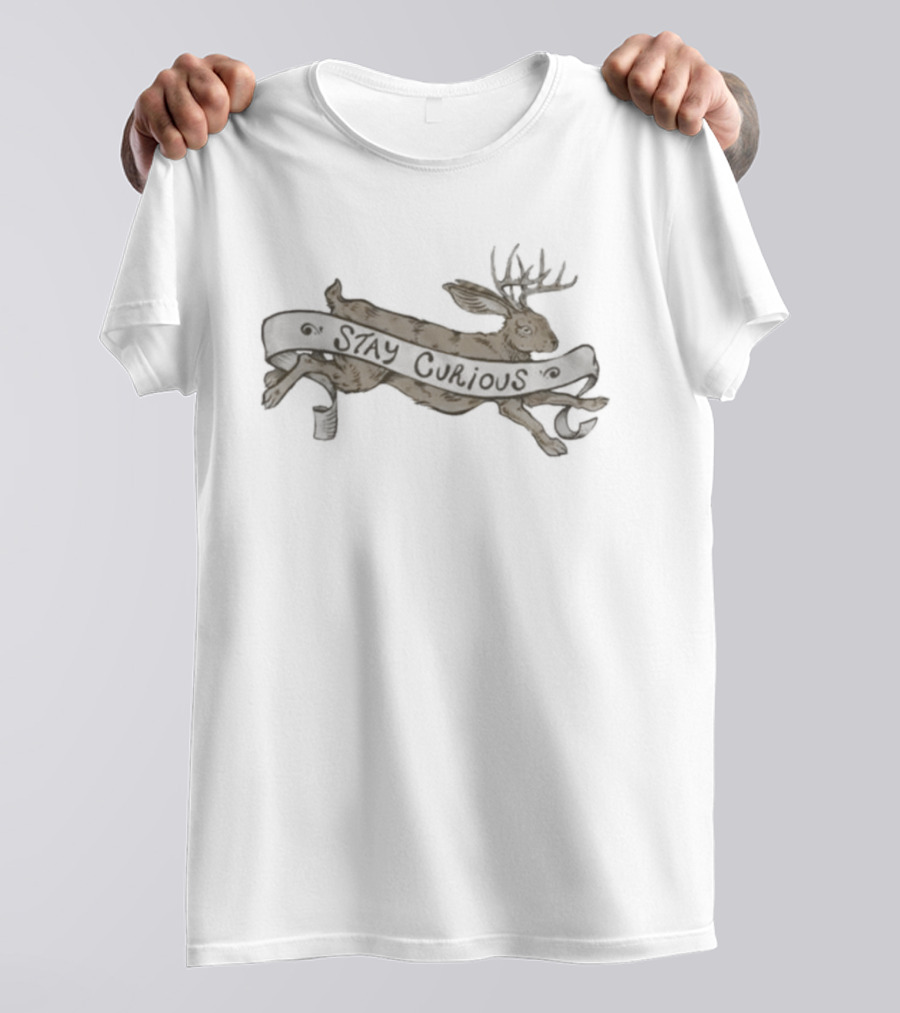 Miniminuteman Stay Curious Jumping Jackalope T-Shirt