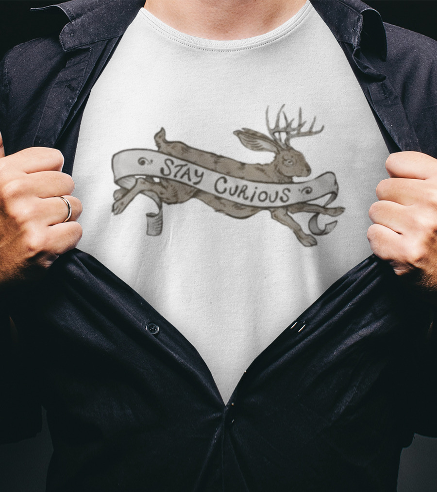 Miniminuteman Stay Curious Jumping Jackalope T-Shirt