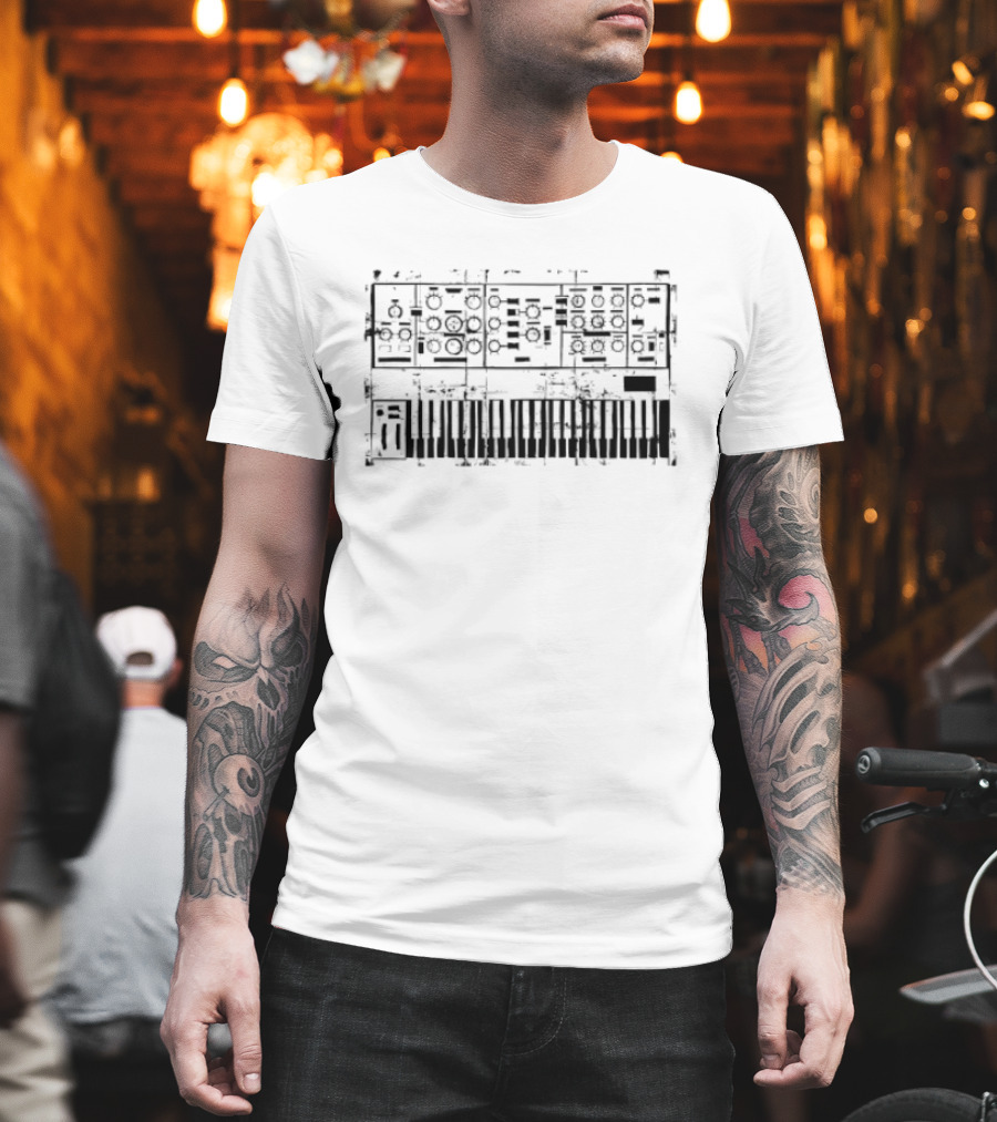 Minimoog Synthesizer Schematic Keyboard Musical Instrument Diagram T-Shirt