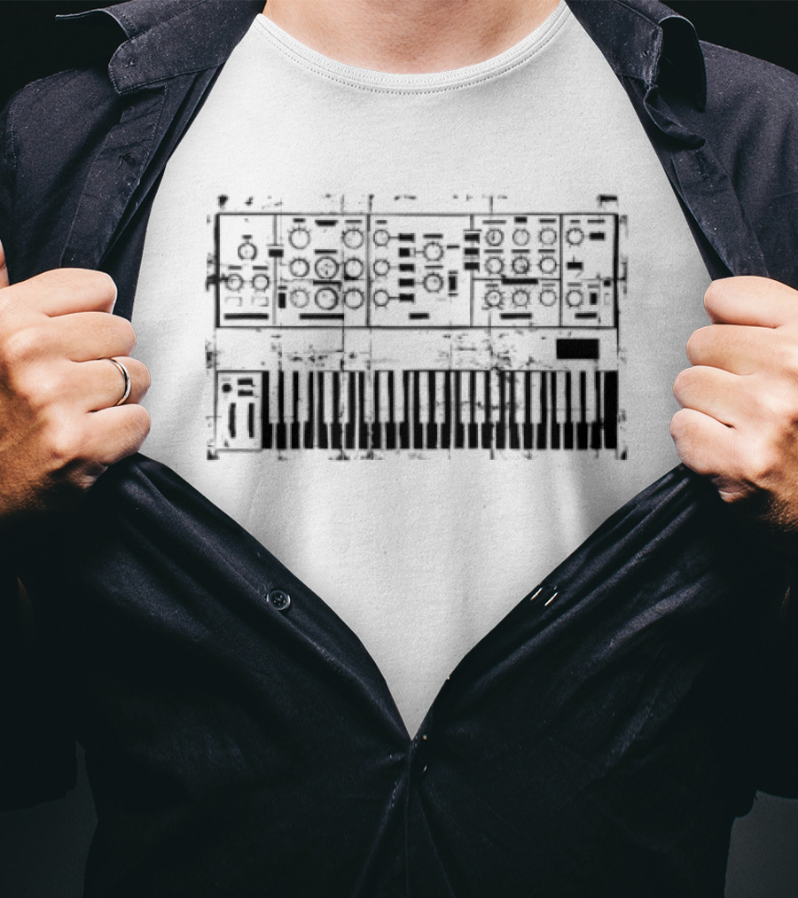Minimoog Synthesizer Schematic Keyboard Musical Instrument Diagram T-Shirt