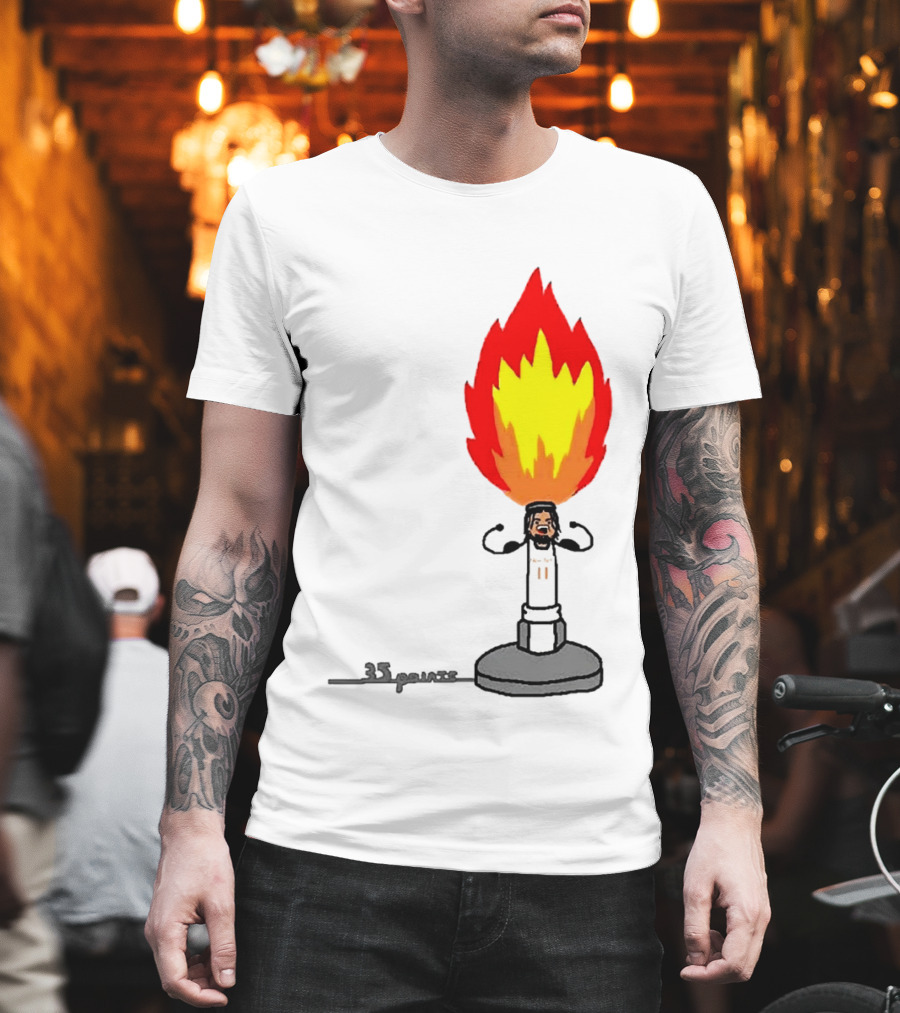 New York Knicks Jalen Brunson 35 Points It's Lit Flame T-Shirt